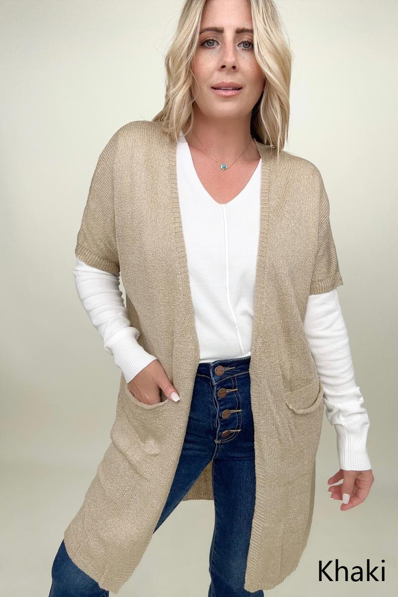 Warm and Cozy Short Sleeve Dolman Cardigan