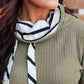 Secret Stripes Cowl Neck Top in Olive