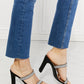 Rhinestone Block Heel Sandal in Black