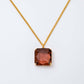 Melania Clara Square Crystal Pendant Necklace
