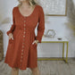 New Colors! Button Up Long Sleeve Dress (Only Ships to US)