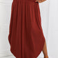 It's My Time Side Scoop Scrunch Skirt - Dark Rust