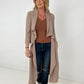 Jade By Jane Draped Front Long Body Jacket
