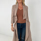 Jade By Jane Draped Front Long Body Jacket