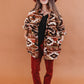 Rae Mode Aztec Print Fleece Open Front Long Sleeve Shacket