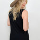 Round Neck Sleeveless Side Slit Top