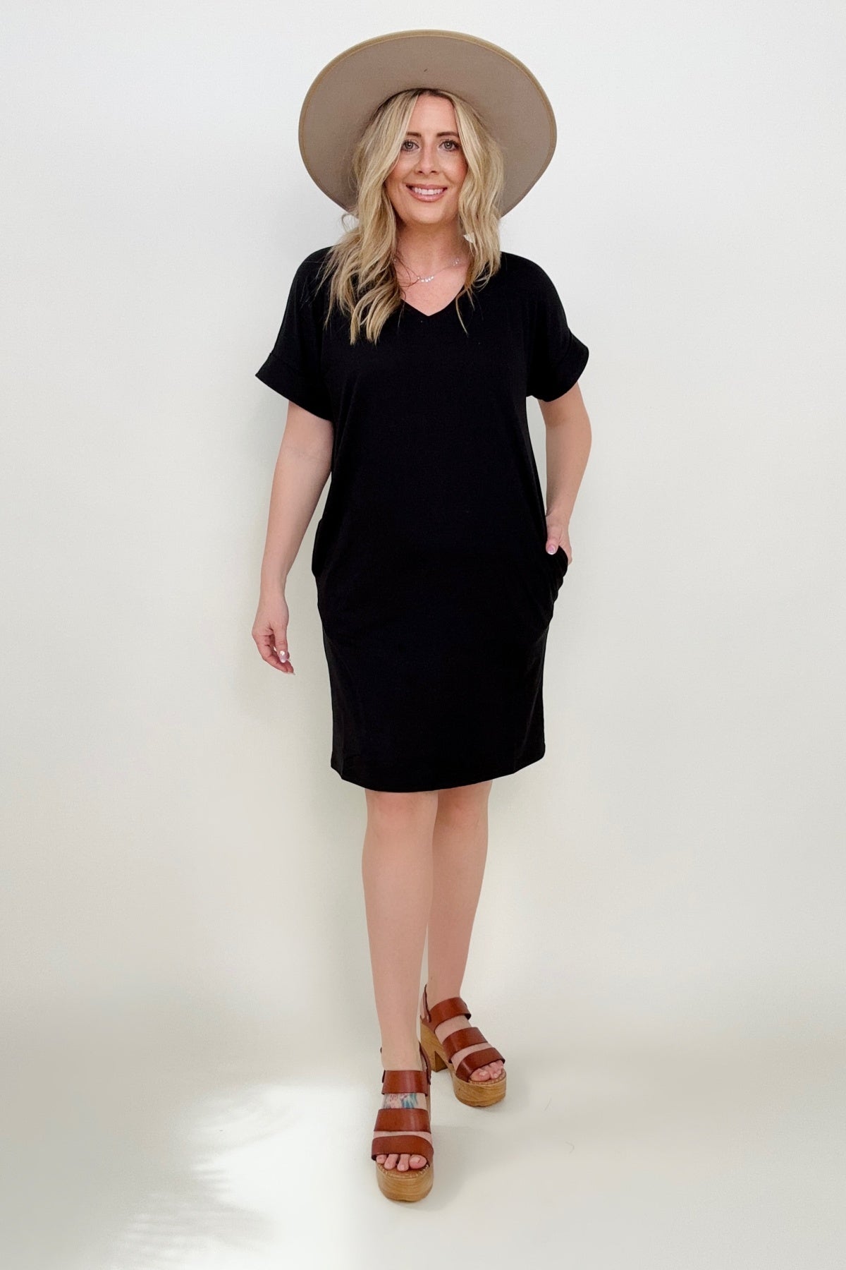 Brushed DTY V-Neck Dress