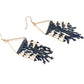Fringe And Stripes Beaded Boho Earrings - Black And White