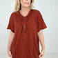 Raw Edge Short Sleeve Top