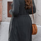 Plus Size Button Front Long Sleeve Dress - (Gray, Pink, Black and Green)