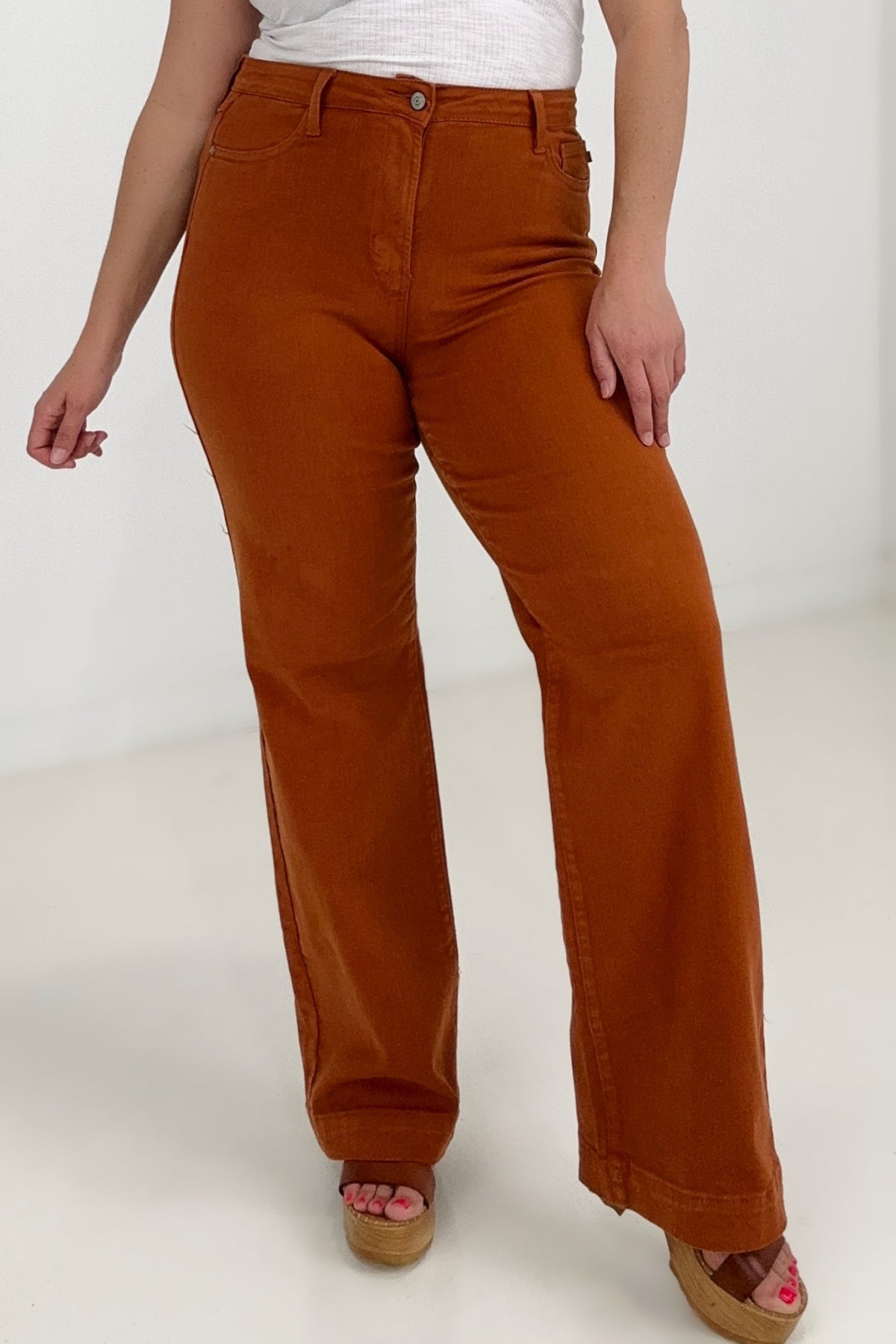 Judy Blue Auburn Garment Dyed Wide Leg