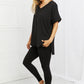 Self Love Brushed DTY Microfiber Lounge Set in Black