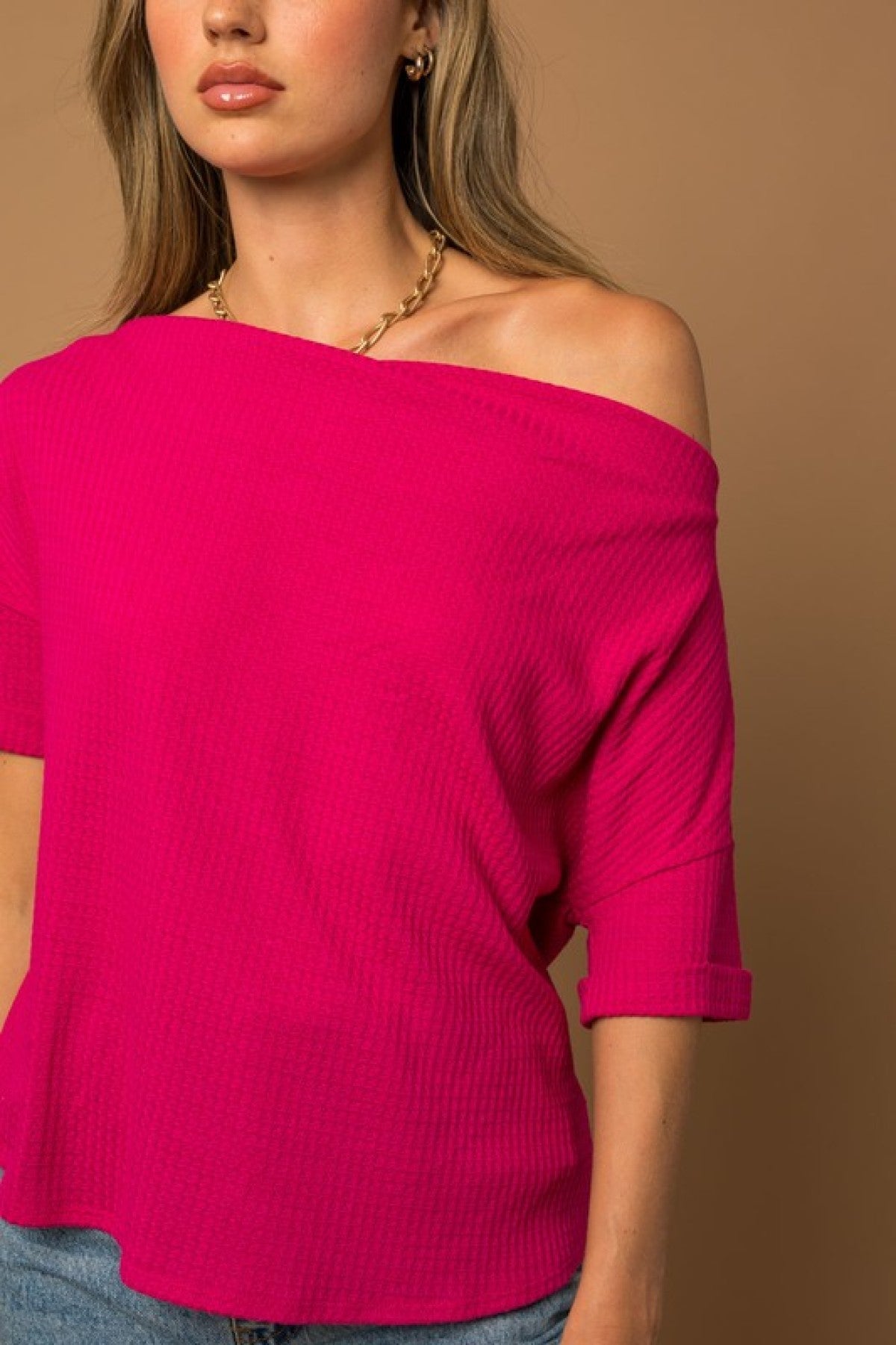 Off the Shoulder Cowl Neck Top