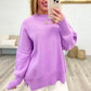 Margot Side Slit Oversized Sweater in Lavender