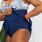 Marina West Swim Sail With Me V-Neck Swim Dress in Paisley Navy