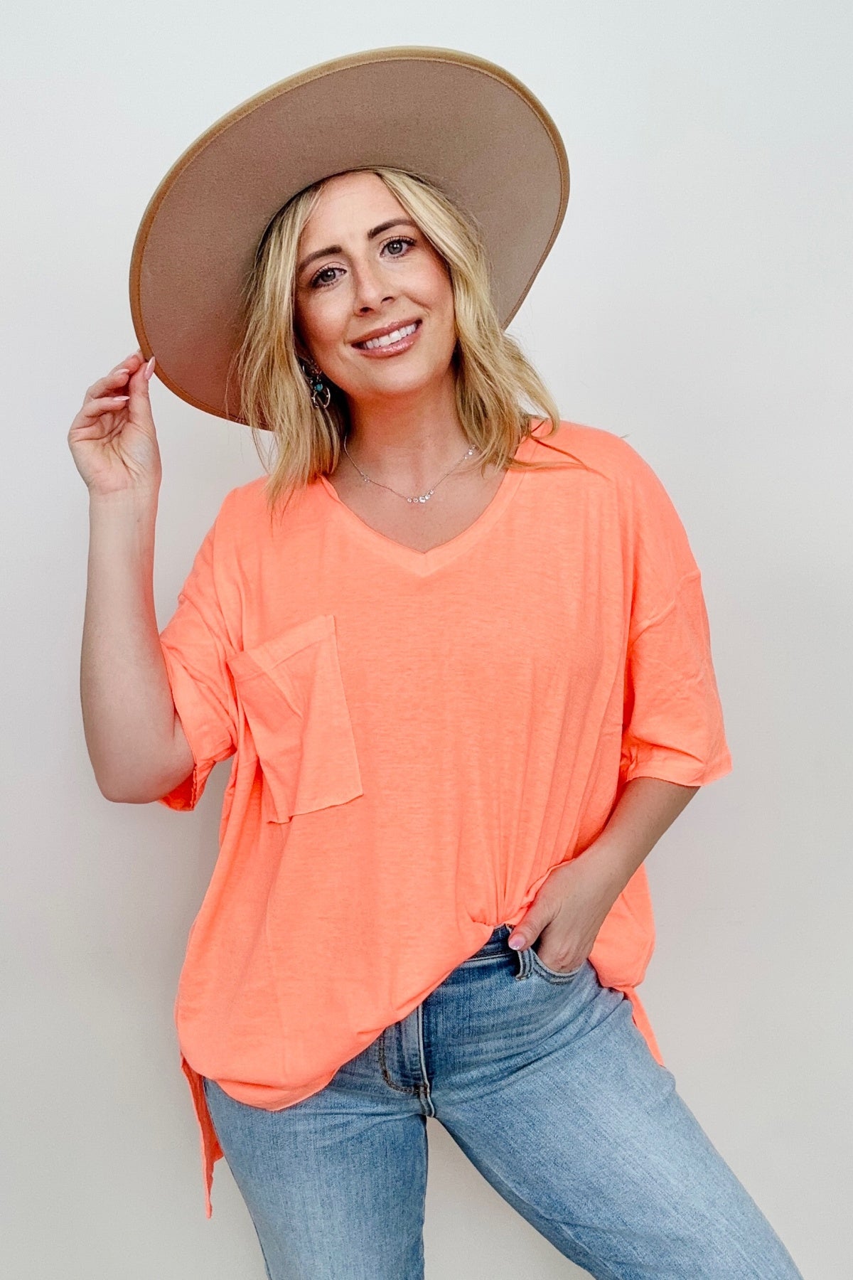 Oversized Raw Edge Boyfriend Tee