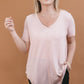 Rae Mode ECO Solid V Neck Short Sleeves Top