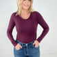 Rae Mode Solid Butter Round Neck Long Sleeve Bodysuit