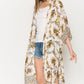 Justin Taylor Floral Open Front Slit Duster Cardigan