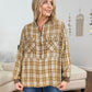Comfy Half Zip Plaid Chambray Mixed Pullover
