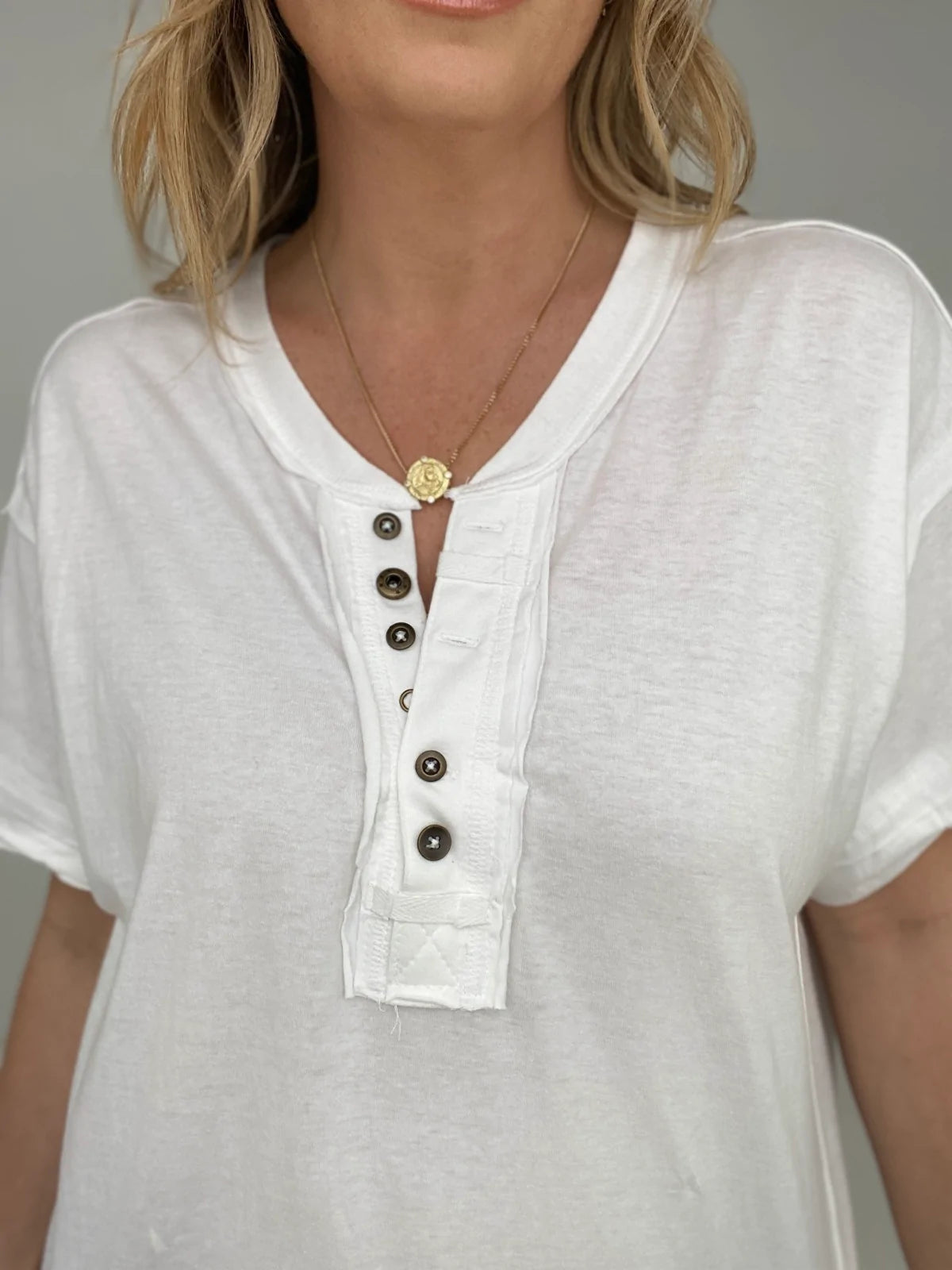 Raw Edge Short Sleeve Top
