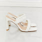 Double Braided Block Heel Sandal in White