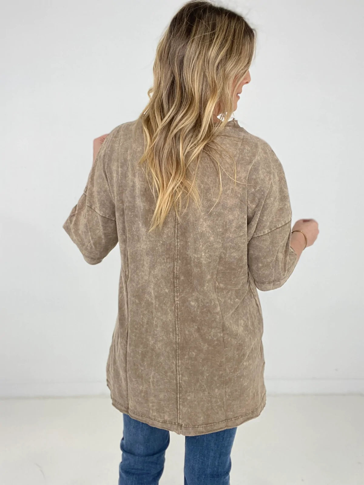 Acid Wash Boyfriend Top