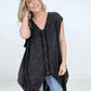 Oli & Hali Mineral Washed Cinched Front Cocoon Sleeveless Long Top