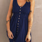 Button Down Sleeveless Dress - (Charcoal, Plum, Navy, Merlot)