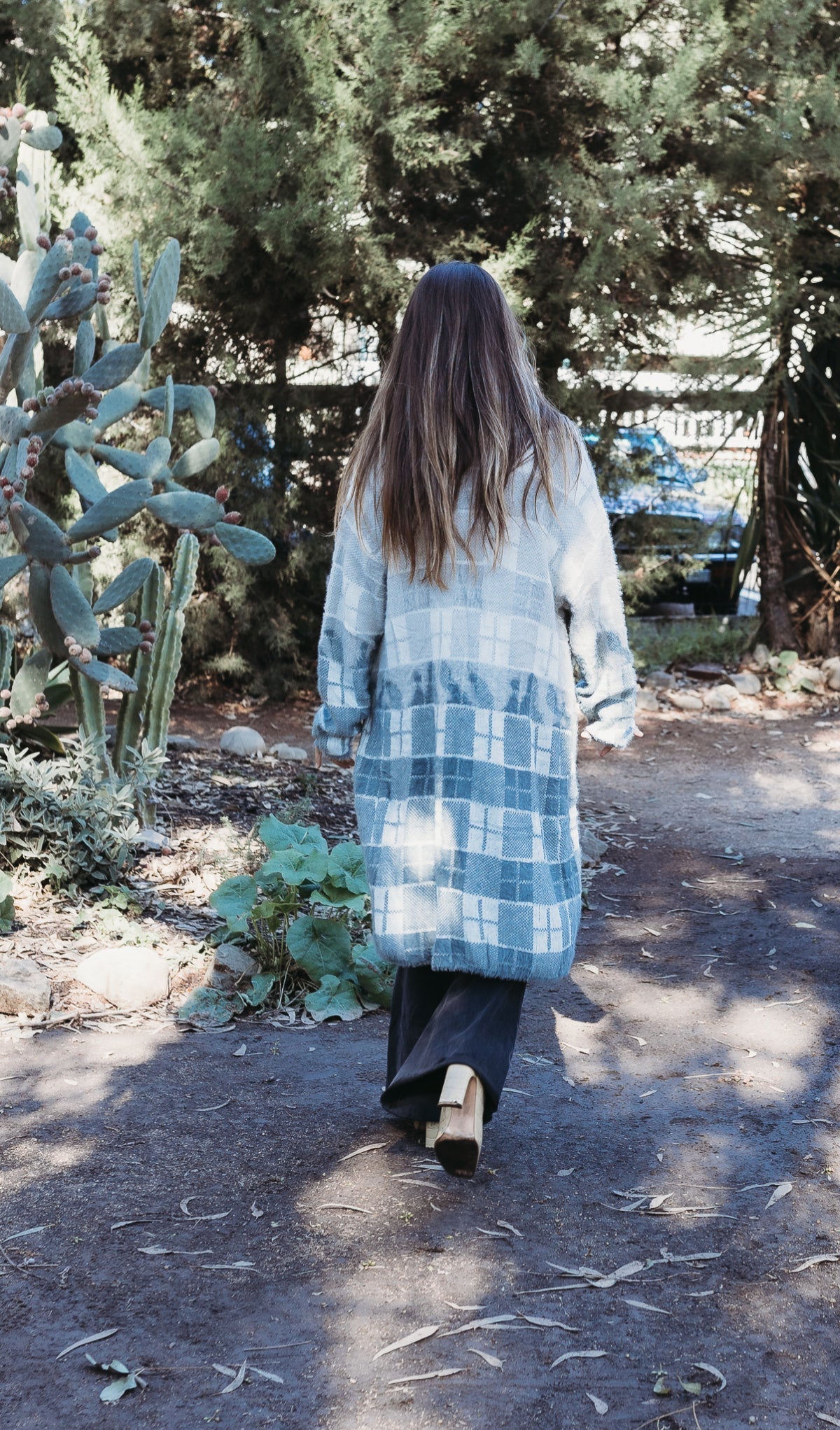 Color Block Plaid Pattern Long Cardigan