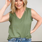 Linen Frayed Edge Sleeveless Top