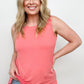 Round Neck Sleeveless Side Slit Top