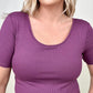 Total Brami Basic Ribbed Fitted Tee with Built In Bra