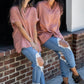 Rae Mode Solid Linen Oversize Fit Buttoned Top