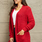 Falling For You Open Front Popcorn Cardigan in Red