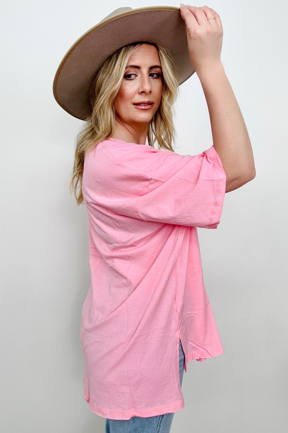 Oversized Raw Edge Boyfriend Tee