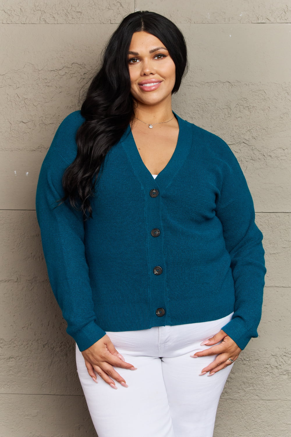Everyday Favorite V-Neck Cardigan in Teal