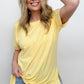 Cuffed Sleeve High-Low Hem Top