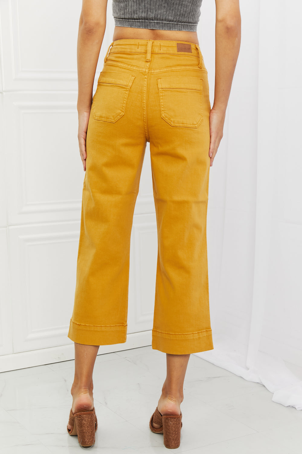Judy Blue Garment Dyed Straight Leg Cropped Jeans