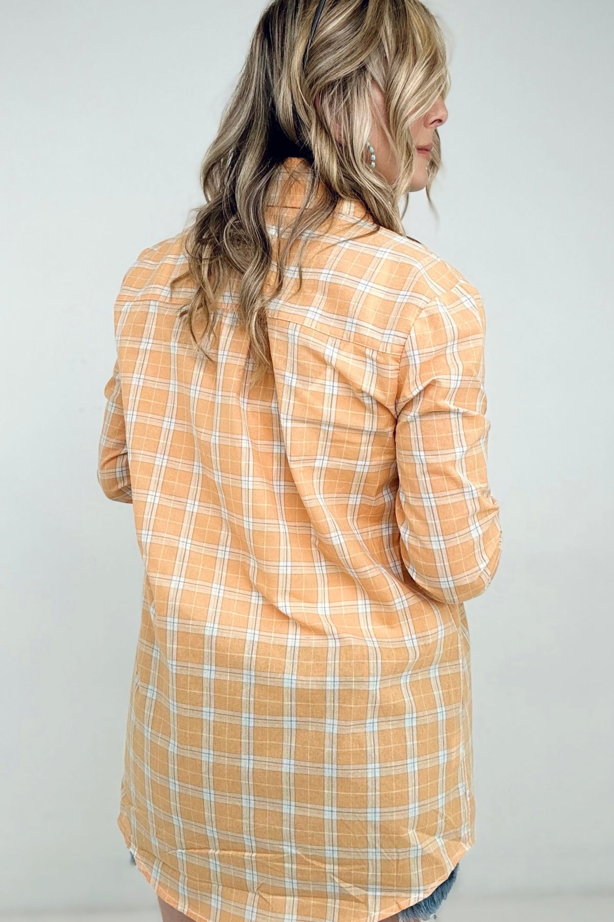 Spring Button Down Plaid Shirt