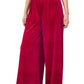 Solid Velvet Wide Leg Pants