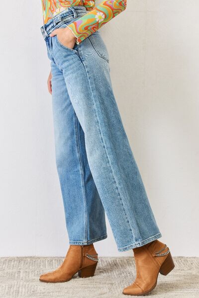 Kancan Pleated Wide Leg Jeans