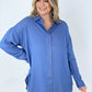 Solid Button Down Tunic Shirt