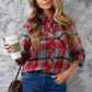 SIZE LARGE Thanks A Latte Plaid Collared Shirt