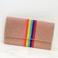 PREORDER: Rainbow Stripe Crossbody Chain Clutch in Two Colors