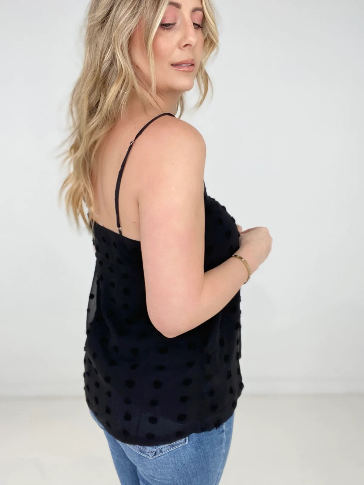 Swiss Dot Adjustable Strap Cami