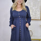 New Colors! Button Up Long Sleeve Dress (Only Ships to US)