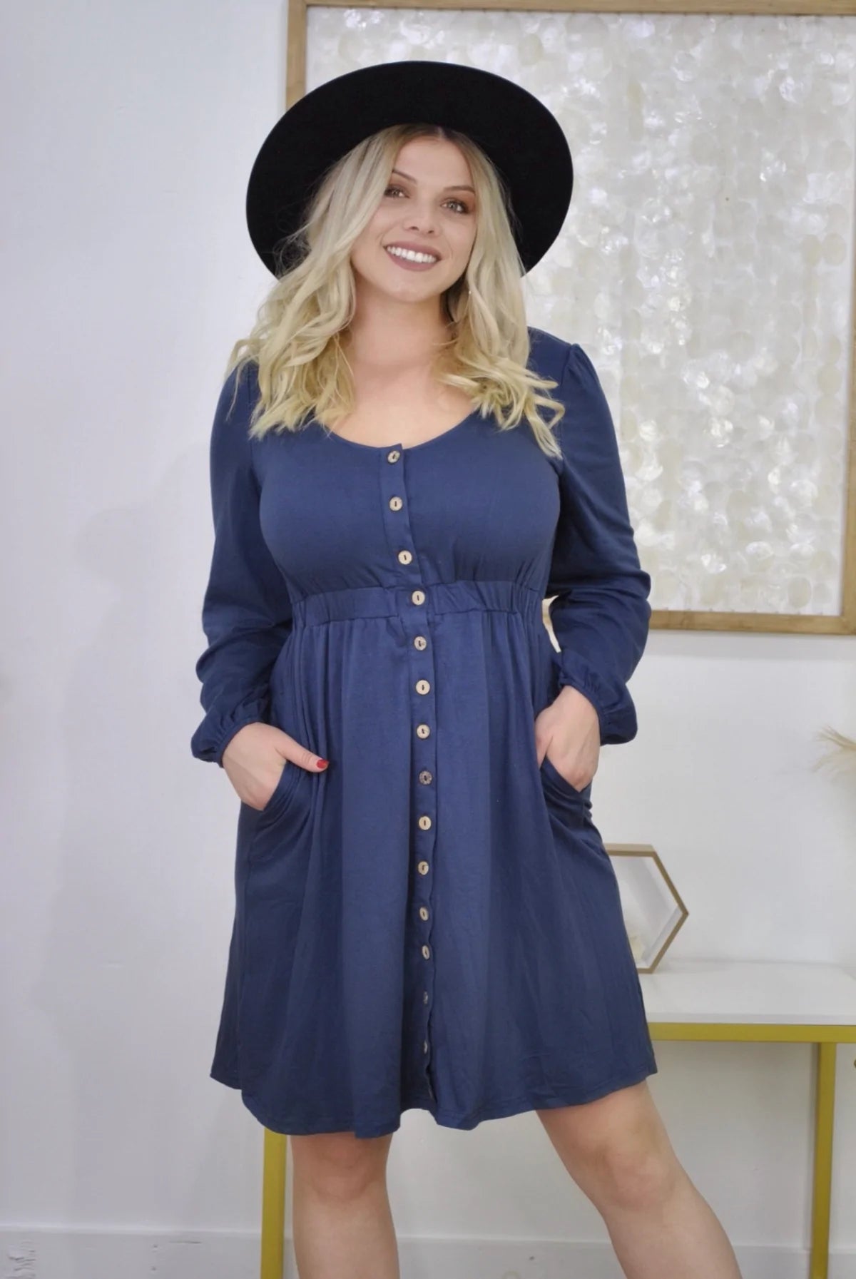 New Colors! Button Up Long Sleeve Dress (Only Ships to US)