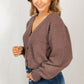 Long Sleeve Bubble Sweater Knit Cardigan