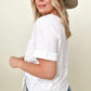 Cropped T-Shirt with Sequin Pocket and Tie Front